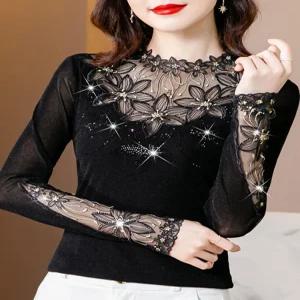 라인댄스상의 줌바 댄스복 여성 긴팔 스포츠 연습복 살사