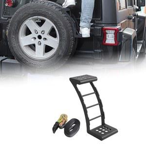 24-35인치 타이어용 리어 스페어 타이어 스텝 사다리, 지프 랭글러 JK JL TJ YJ CJ, 포드 브롱코, RV 및 SUV 액세서리와 호환 가능