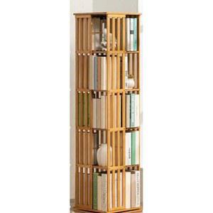 360도 회전 책장 공간 보관 책정리 거실 라이트 5단회전 책꽂이