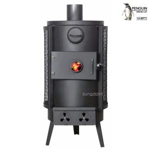 국산 화목난로 대형 No.200L (25py) 내열유리장착 난방기 히터