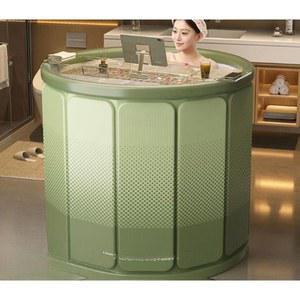접이식 욕조 가정용 목욕통 땀찜질 블루 성인용 반신욕기 자동 스