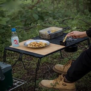 캠핑문 IGT 양면 대나무 도마 야외 피크닉 테이블 탑 다용도 반쪽/단일 사용 주방 도구