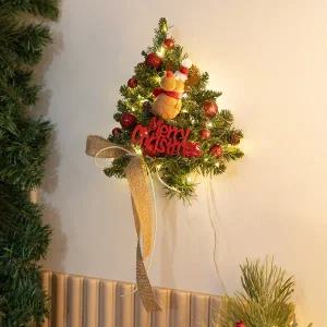 [플라워트리]크리스마스 벽장식 미니트리 LED 베이비 루돌프 벽걸이트리 36cm 소품 데코 풀세트 촬영 파티