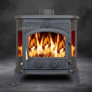 엔틱 주물 화목난로 대형 No.096 (30py) 벽난로 3면내열유리창 난방기 장작