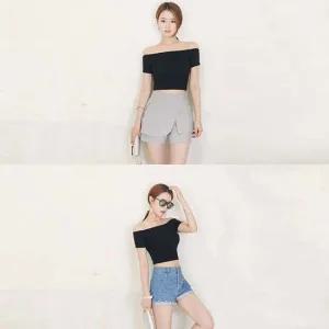 반팔 러비즌 캐주얼 입술넥티