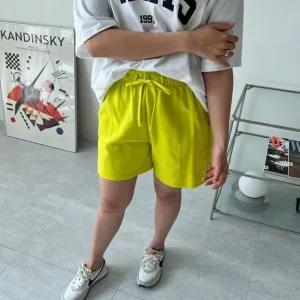 여름 캐주얼 시원한 여자 4부 무지팬츠 반바지