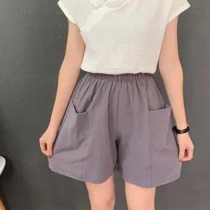 여성 빅포켓 마반바지 3부 린넨바지 여름 면바지