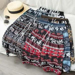 코끼리패턴 밴딩바지 통반바지 4부 여름바지 5컬러