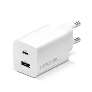 IPTIME UP452 PLUS GaN 45W PD3.0 QC4+ C타입 2포트 고속 충전기 화이트(케이블 포함)