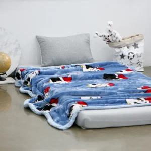 산타펭귄 겨울 밍크 극세사 담요 싱글캠핑블랑켓 양면 블랭킷 대형 디자인 큰담요 간절기