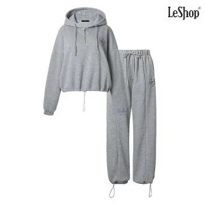 기모 후드 스트링 티셔츠 밴딩 스트링 롱 팬츠 셋업 (DO4OW002A)