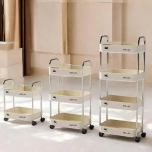 이동식 트레이 4단 심플 수납 3단 선반 트롤리 2단