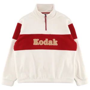 코닥 컬러블럭 마이크로플리스 반집업 맨투맨 K5423EFSR1IVR