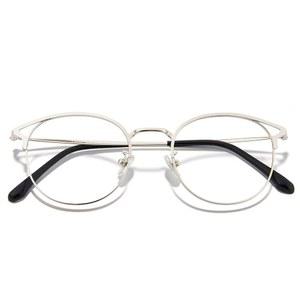 남성용 Cyxus 원형 블루 라이트 글래스 여성용 와이어 프레임 UV 차단 컴퓨터 안경 클리어 렌즈 메탈 초경량