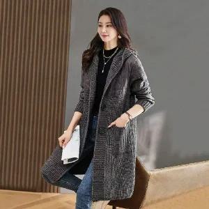 [NS홈쇼핑](삽)누빔 니트 후드 롱 카디건(색상선택)[35537256]