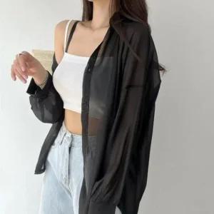 [피커]셔츠코디 여름 데일리 루즈핏 셔츠 자외선차단 캐