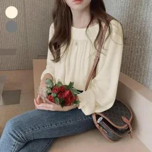 [피커]셔링 스퀘어넥 여성블라우스 블라우스