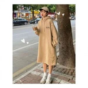 편한 데일리원피스 기모 도톰 롱 캐주얼 후드 루즈핏