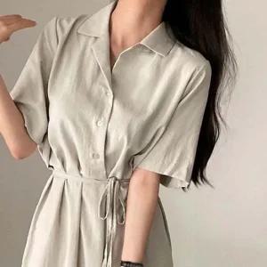 데일리 카라 셔츠 루즈핏 롱원피스