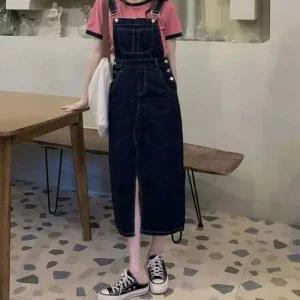 러블리 앞트임 멜빵 러블리룩 롱원피스 내추럴 데이트