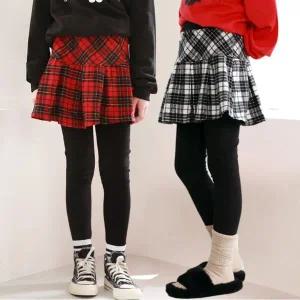 [보리보리/주니걸즈]체크주름밍크 치랭스