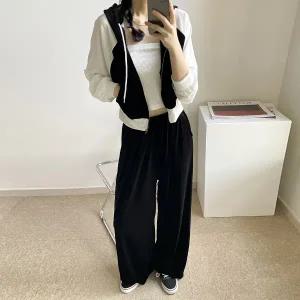 여성 벨벳 후드집업 와이드팬츠 트레이닝 세트 벨로아 츄리닝 셋업 -WPST0454- 가을 겨울