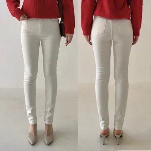 기모 코튼스키니 겨울 하우룩 밴딩 레이온코튼 슬림