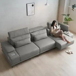 에보니아 알토 모션 슬라이딩 리클라이너 쇼파 4인용 천연면피소가죽 고급형