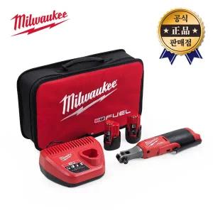 밀워키 임팩라쳇렌치 M12 FHIR38-252B 하이스피드 2.5Ah 배터리2개 9.5mm 12V