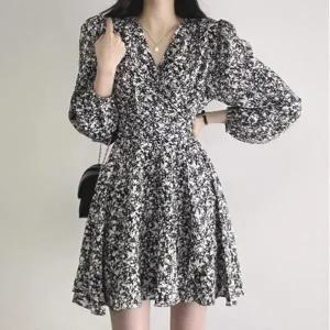 [다잇템] 여자 꽃패턴 후레아 쁘띠 귀여운 랩 슬릿 원피스_23470805_588872