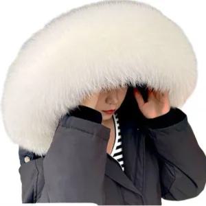 풍성한 리얼폭스퍼 라쿤 여우 후드리폼용 모자털 리폼 리얼폭스 패딩 머플러 남여공용 칼라