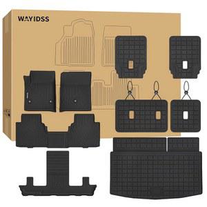 2025년 캐딜락 에스컬레이드 IQ 7인승 및 화물 매트, 등받이 보호 및 2열 킥 매트, 등받이 매트를 덮는 TPE 전천후 보호 풀 세트 자동차 라이너 액세서리 - 블랙