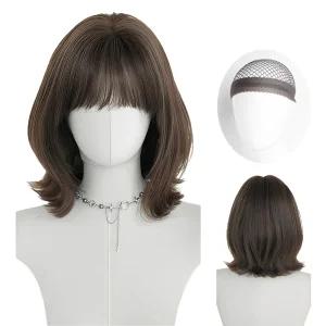 LaBella 가발 여성 통가발 세미 쿠션 단발 35cm