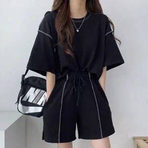 데일리 루즈핏 반팔 반바지 세트