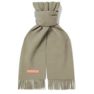 MUST IT_24SS 로고 패치 슬림 울 머플러 카키그린 CA0308 AB6