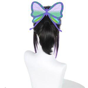 2025 11 데몬 슬레이어 나비 시노부 프레 합성 짧은 스트레이트 어 귀여운 소녀 가발 할로윈