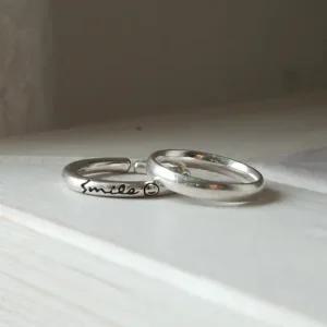 [레트로핑거] 스마일 레터링 반지 엥게이지반지 볼드링