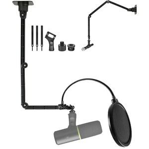 천장/벽 마이크 마운트 홀더 스탠드는 슈어 SM58 MV7X SM7DB MV6 PGA48 MV7+ SM57 SM4 마이크와 호환됩니다