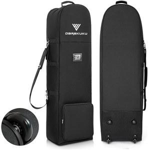 조절 가능한 서포트 로드와 탈부착 어깨 스트랩이 있는 항공사용 DAREKUKU 골프 여행 가방, 하드 케이스 탑 소프트 폴더블 클럽 커버