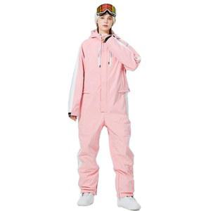 또한 여성 원피스 스키복 점프슈트 방수 단열 스노우슈트 오버롤, 탈부착 가능한 벨트 포함