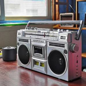 2채널 아날로그 플레이어 빈티지 테이프 카세트 라디오 레드