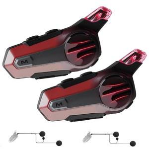 무선 더트 바이크 2 라이더를 위한 셉키스 모터사이클 블루투스 헤드셋 6M 인터콤 CVC 소음 제거 스테레오 하이파이 음악 IP67 테일 라이트(레드-듀얼 팩)가 장착된 풀 페이스 헬멧 방수 기능을 제공합니다