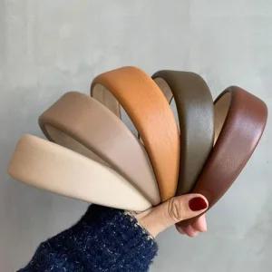 헤어밴드 심플 와이드 데일리 가죽 여자머리띠 무지헤어밴드 넓은헤어밴드