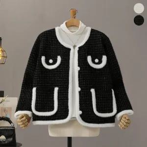 [모노시크] 셀린브 트리밍 트위드 자켓 가디건_MNCS427