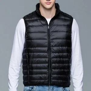 남자 오리털 경량 패딩조끼 겨울조끼 지퍼클로징 베스트 경량 다운 퀼팅 오버핏 남성 뽀글이 퀄팅 패딩