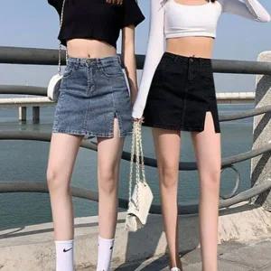 [하프클럽/]치마바지 청치마 속바지 데님 스커트 미니 데님스커트