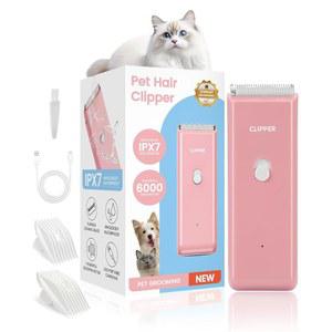 Marvljojo 업그레이드 가정용 전문 반려견 그루밍 키트 클 매트 및 긴 머리, 고양이용 무선 펫 면도기 저소음 USB 충전식, 소형 중형견, 핸디 헤어 트리머, 핑크