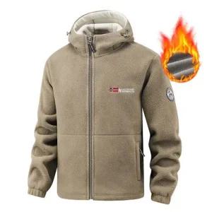 엘럽 남성용 야상사파리 플리스 점퍼 가을 겨울 후드 풀오버 야상 커플 기모 보온 재킷 힛템