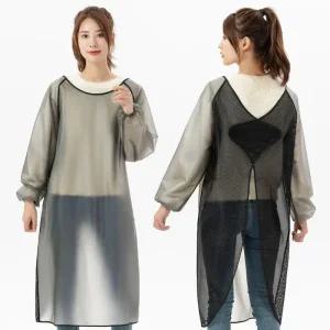 투명 방수 앞치마 긴팔 미용샵 애견미용 카페 미용