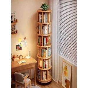 회전책장 책꽂이 인테리어 조립식 슬라이딩 360도 거실 틈새 교구장 튼튼한 선반